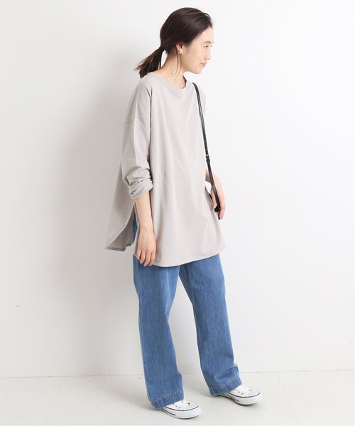 SLOBE IENA（スローブイエナ）の「BIGロンTEE【手洗い可能】◆（Tシャツ/カットソー・レディース・ベージュ/カーキ/ホワイト・FREE）」の15枚目の写真