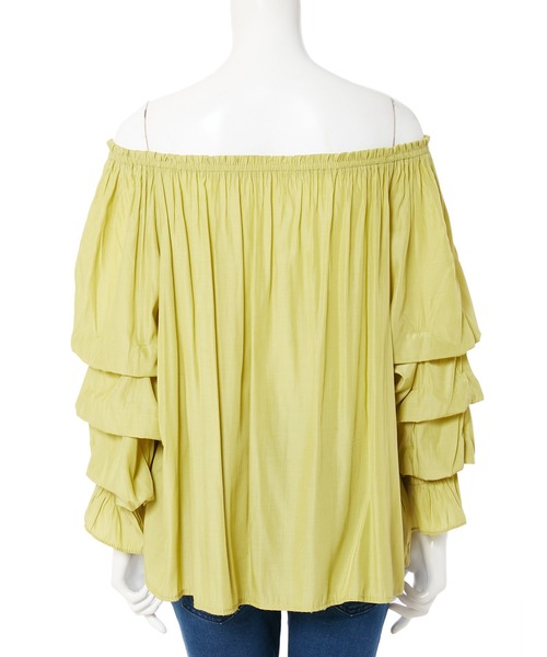 fifth calin（フィフスカラン）の「オフショルダーデザインスリーブブラウス（シャツ/ブラウス・レディース・ライトブルー/ピンク/ライム・MEDIUM）」の14枚目の写真