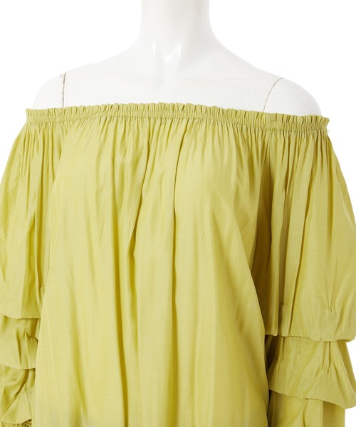 fifth calin（フィフスカラン）の「オフショルダーデザインスリーブブラウス（シャツ/ブラウス・レディース・ライトブルー/ピンク/ライム・MEDIUM）」の10枚目の写真