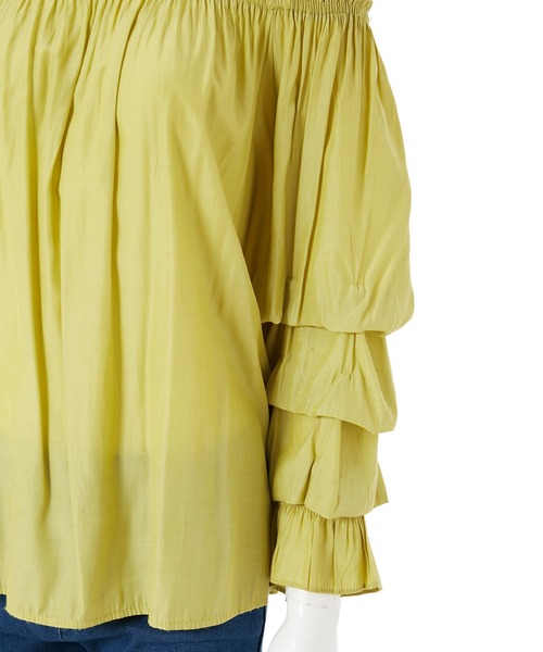 fifth calin（フィフスカラン）の「オフショルダーデザインスリーブブラウス（シャツ/ブラウス・レディース・ライトブルー/ピンク/ライム・MEDIUM）」の11枚目の写真