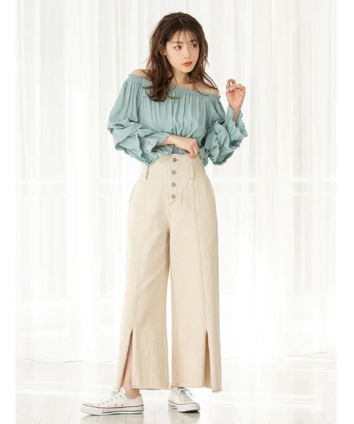 fifth calin（フィフスカラン）の「オフショルダーデザインスリーブブラウス（シャツ/ブラウス・レディース・ライトブルー/ピンク/ライム・MEDIUM）」の18枚目の写真