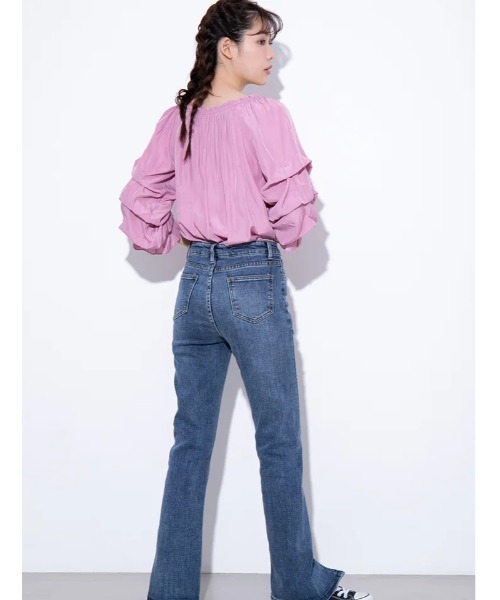 fifth calin（フィフスカラン）の「オフショルダーデザインスリーブブラウス（シャツ/ブラウス・レディース・ライトブルー/ピンク/ライム・MEDIUM）」の22枚目の写真