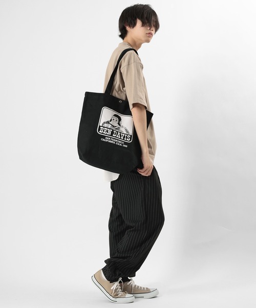BEN DAVIS（ベンデイビス）の「【BEN DAVIS/ベンデイビス】ブランドロゴ キャンバス トートバッグ（トートバッグ・メンズ・オフホワイト/ブラック・FREE）」の9枚目の写真
