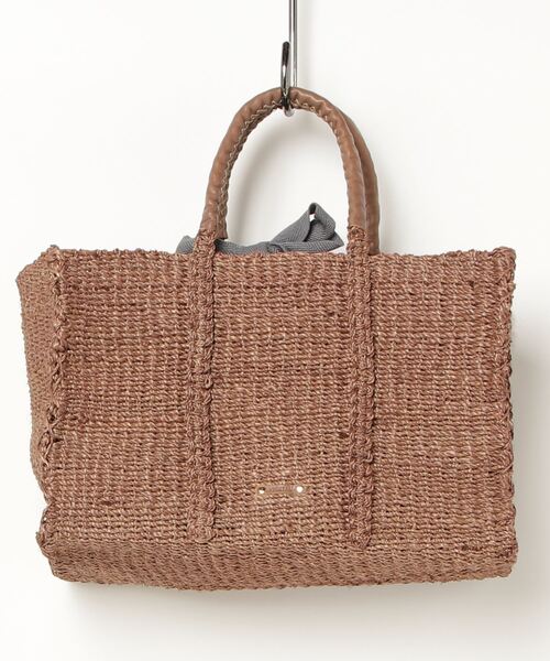Flea Store（フリーストア）の「【Flea Store Vegetal】Lily アバカスクエアトート（かごバッグ・レディース・ピンクベージュ/ブラウン/ブラック/ライトブラウン・FREE）」の3枚目の写真