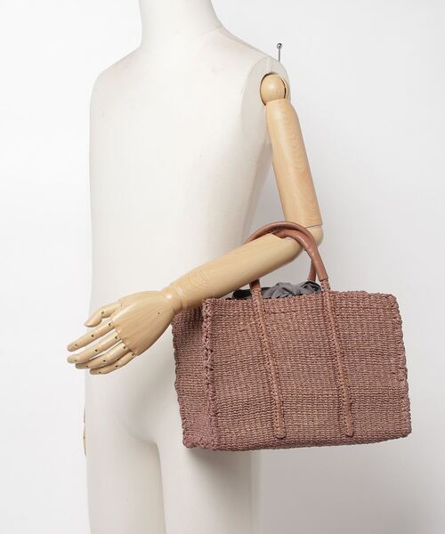 Flea Store（フリーストア）の「【Flea Store Vegetal】Lily アバカスクエアトート（かごバッグ・レディース・ピンクベージュ/ブラウン/ブラック/ライトブラウン・FREE）」の6枚目の写真