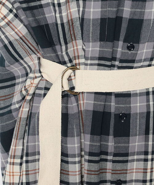 MANASTASH（マナスタッシュ）の「MANASTASH/マナスタッシュ　W-s INDIAN CHECK DRESS（ワンピース・レディース・ネイビー/ベージュ・MEDIUM）」の8枚目の写真