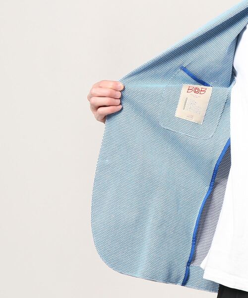 BOB(ボブ)の「BOB/ボブ/KNIT JACKET(テーラードジャケット・メンズ・サックスブルー・50/48)」の4枚目の写真