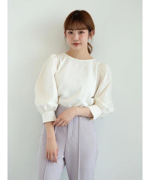 earth music&ecology（アースミュージックアンドエコロジー）の「異素材ドッキングプルオーバー ＊（Tシャツ/カットソー・レディース・ピンク/アイボリー/ブラック・FREE）」の13枚目の写真