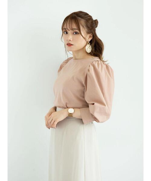 earth music&ecology（アースミュージックアンドエコロジー）の「異素材ドッキングプルオーバー ＊（Tシャツ/カットソー・レディース・ピンク/アイボリー/ブラック・FREE）」の15枚目の写真