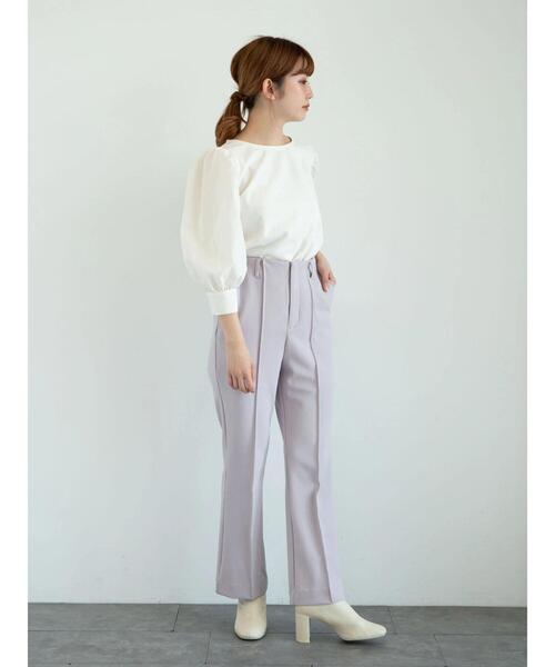 earth music&ecology（アースミュージックアンドエコロジー）の「異素材ドッキングプルオーバー ＊（Tシャツ/カットソー・レディース・ピンク/アイボリー/ブラック・FREE）」の5枚目の写真