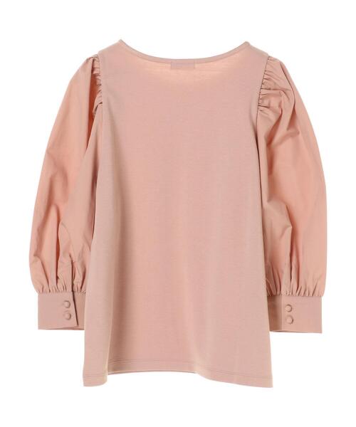 earth music&ecology（アースミュージックアンドエコロジー）の「異素材ドッキングプルオーバー ＊（Tシャツ/カットソー・レディース・ピンク/アイボリー/ブラック・FREE）」の6枚目の写真