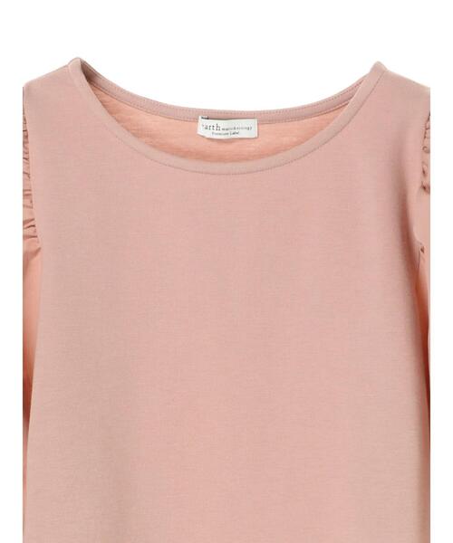 earth music&ecology（アースミュージックアンドエコロジー）の「異素材ドッキングプルオーバー ＊（Tシャツ/カットソー・レディース・ピンク/アイボリー/ブラック・FREE）」の7枚目の写真