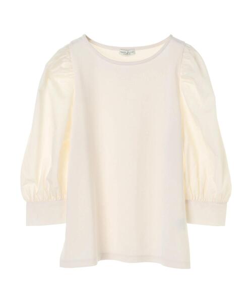 earth music&ecology（アースミュージックアンドエコロジー）の「異素材ドッキングプルオーバー ＊（Tシャツ/カットソー・レディース・ピンク/アイボリー/ブラック・FREE）」の10枚目の写真