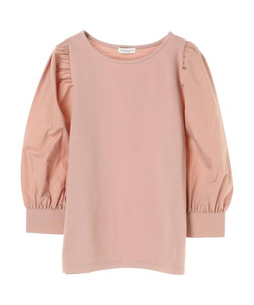 earth music&ecology（アースミュージックアンドエコロジー）の「異素材ドッキングプルオーバー ＊（Tシャツ/カットソー・レディース・ピンク/アイボリー/ブラック・FREE）」の12枚目の写真