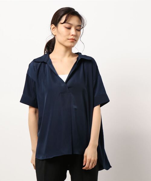 HONEYSUCKLE ROSE（ハニーサックルローズ）の「【HONEYSUCKLE ROSE】スキッパーシャツ（シャツ/ブラウス・レディース・ベージュ/ホワイト/ネイビー・M/L）」の20枚目の写真