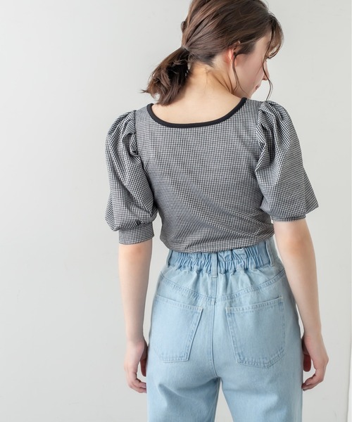 OLIVE des OLIVE（オリーブデオリーブ）の「配色パイピングテレコプルオーバー（Tシャツ/カットソー・レディース・オフホワイト/ブラウン/ブラック系その他/ベージュ・FREE）」の5枚目の写真