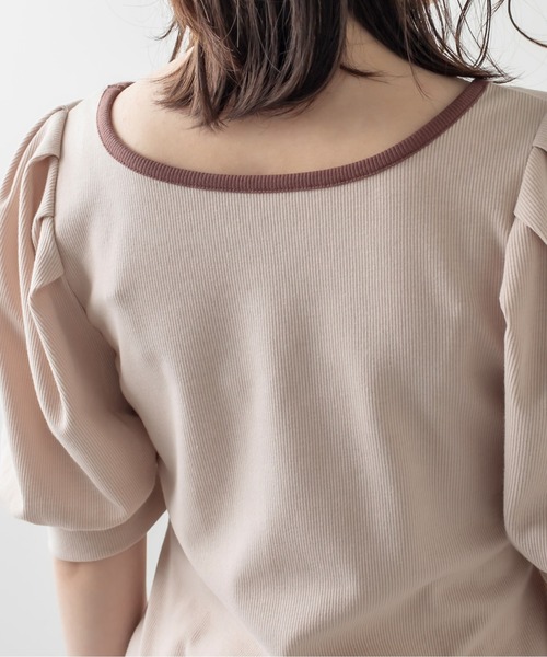 OLIVE des OLIVE（オリーブデオリーブ）の「配色パイピングテレコプルオーバー（Tシャツ/カットソー・レディース・オフホワイト/ブラウン/ブラック系その他/ベージュ・FREE）」の16枚目の写真