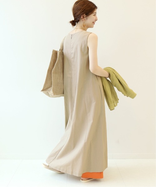 Simplicite（サンプリシテ）の「リネンノースリワンピース◆（ワンピース・レディース・ベージュ/パープル/ネイビー・FREE）」の4枚目の写真
