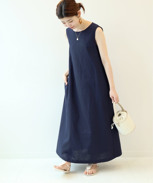 Simplicite（サンプリシテ）の「リネンノースリワンピース◆（ワンピース・レディース・ベージュ/パープル/ネイビー・FREE）」の22枚目の写真