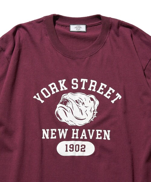 J.PRESS YORK STREET（ジェイプレスヨークストリート）の「【UNISEX】YORK STREET カレッジ Tシャツ（Tシャツ/カットソー・メンズ・アイボリー系/こしょう色系/ワイン系・SMALL/MEDIUM/LARGE）」の6枚目の写真