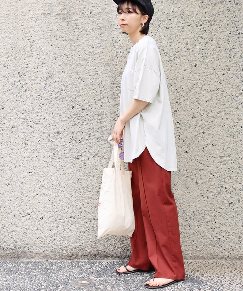 Factor=（ファクターイコール）の「麻混センターシームパンツ（その他パンツ・レディース・レッド/オフホワイト・FREE）」の15枚目の写真