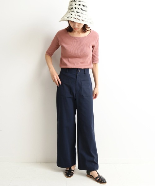 SLOBE IENA(スローブイエナ)の「リブバレエネックプルオーバー【手洗い可能】◆(Tシャツ/カットソー・レディース・ブラック/ピンク/グリーン/アイボリー・FREE)」の17枚目の写真