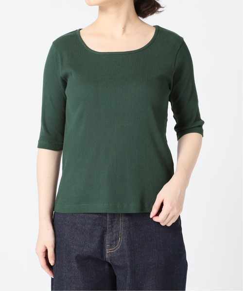 SLOBE IENA(スローブイエナ)の「リブバレエネックプルオーバー【手洗い可能】◆(Tシャツ/カットソー・レディース・ブラック/ピンク/グリーン/アイボリー・FREE)」の11枚目の写真