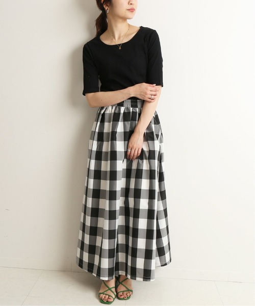 SLOBE IENA(スローブイエナ)の「リブバレエネックプルオーバー【手洗い可能】◆(Tシャツ/カットソー・レディース・ブラック/ピンク/グリーン/アイボリー・FREE)」の7枚目の写真