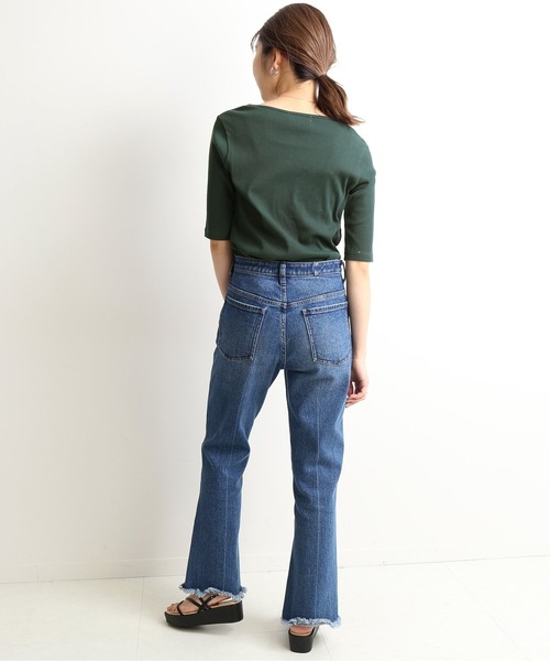 SLOBE IENA(スローブイエナ)の「リブバレエネックプルオーバー【手洗い可能】◆(Tシャツ/カットソー・レディース・ブラック/ピンク/グリーン/アイボリー・FREE)」の16枚目の写真