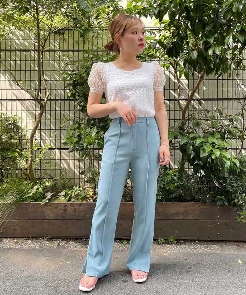 MAJESTIC LEGON(マジェスティックレゴン)の「ヘルシーカラーパンツ(その他パンツ・レディース・イエロー/ピンク/ブルー・SMALL/MEDIUM)」の2枚目の写真