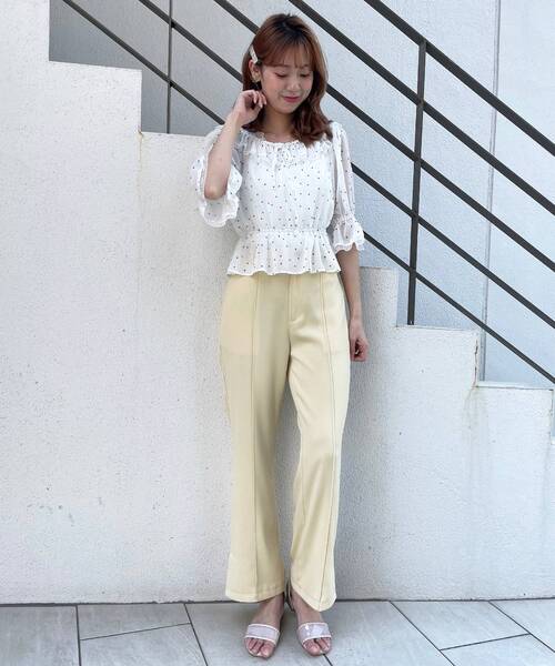 MAJESTIC LEGON(マジェスティックレゴン)の「ヘルシーカラーパンツ(その他パンツ・レディース・イエロー/ピンク/ブルー・SMALL/MEDIUM)」の8枚目の写真