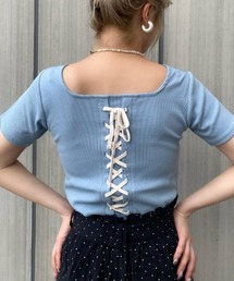 WEGO | WEGO/2WAYレースアップスクエアリブTシャツ(Tシャツ/カットソー)