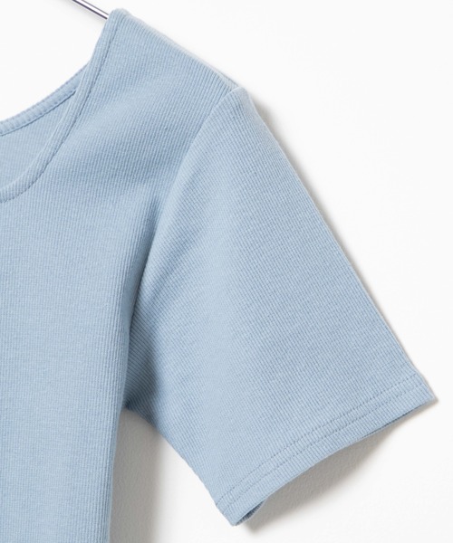 WEGO（ウィゴー）の「WEGO/2WAYレースアップスクエアリブTシャツ（Tシャツ/カットソー・レディース・ホワイト系その他5/サックスブルー・FREE）」の8枚目の写真