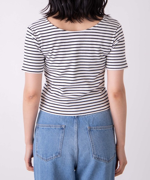 WEGO（ウィゴー）の「WEGO/2WAYレースアップスクエアリブTシャツ（Tシャツ/カットソー・レディース・ホワイト系その他5/サックスブルー・FREE）」の15枚目の写真