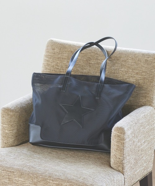 LIPSTAR（リップスター）の「≪CONTROL FREAK/コントロールフリーク≫スターパッチメッシュトートバッグ（トートバッグ・レディース・ブラック/グレー・FREE）」の5枚目の写真