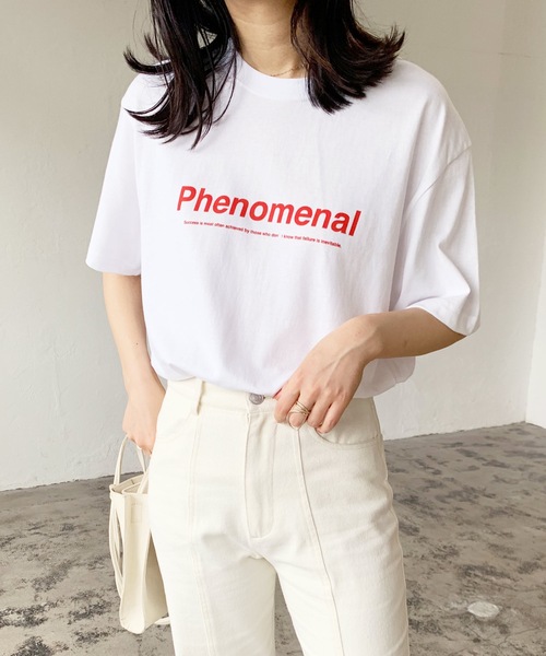 LIAN（リアン）の「PhenomenalカラーロゴプリントTシャツ（Tシャツ/カットソー・レディース・ブラック/パープル/レッド/オフホワイト/グリーン・FREE）」の5枚目の写真