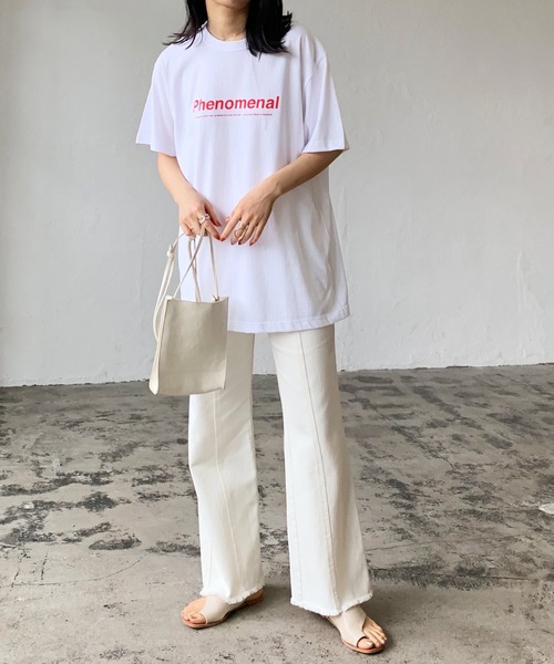 LIAN（リアン）の「PhenomenalカラーロゴプリントTシャツ（Tシャツ/カットソー・レディース・ブラック/パープル/レッド/オフホワイト/グリーン・FREE）」の13枚目の写真