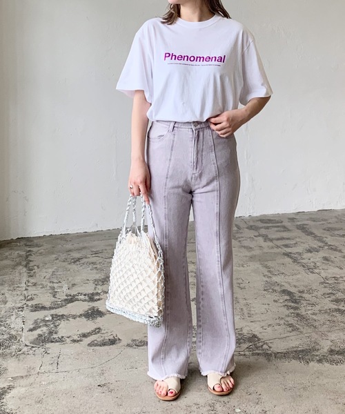 LIAN（リアン）の「PhenomenalカラーロゴプリントTシャツ（Tシャツ/カットソー・レディース・ブラック/パープル/レッド/オフホワイト/グリーン・FREE）」の15枚目の写真