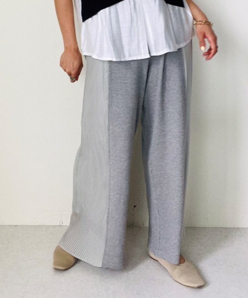 TEVALT(ヴァレット)の「サイドプリーツワッフルパンツ(その他パンツ・レディース・杢グレー/オフホワイト/ブラック・38)」の15枚目の写真