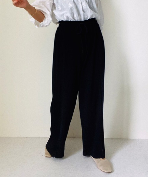 TEVALT(ヴァレット)の「サイドプリーツワッフルパンツ(その他パンツ・レディース・杢グレー/オフホワイト/ブラック・38)」の14枚目の写真