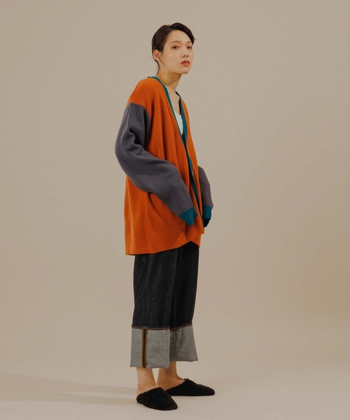 ADAM ET ROPE'(アダムエロペ)の「【LOGAN/ローガン別注】Color Block Cardigan(カーディガン/ボレロ・メンズ・オレンジ系その他3/ベージュ・L/M)」の19枚目の写真