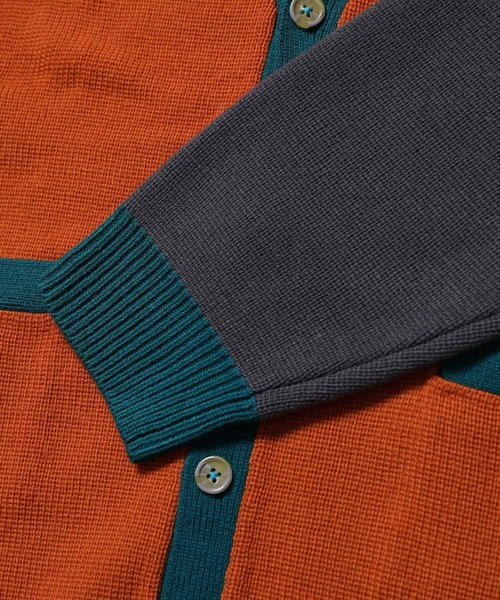 ADAM ET ROPE'(アダムエロペ)の「【LOGAN/ローガン別注】Color Block Cardigan(カーディガン/ボレロ・メンズ・オレンジ系その他3/ベージュ・L/M)」の18枚目の写真