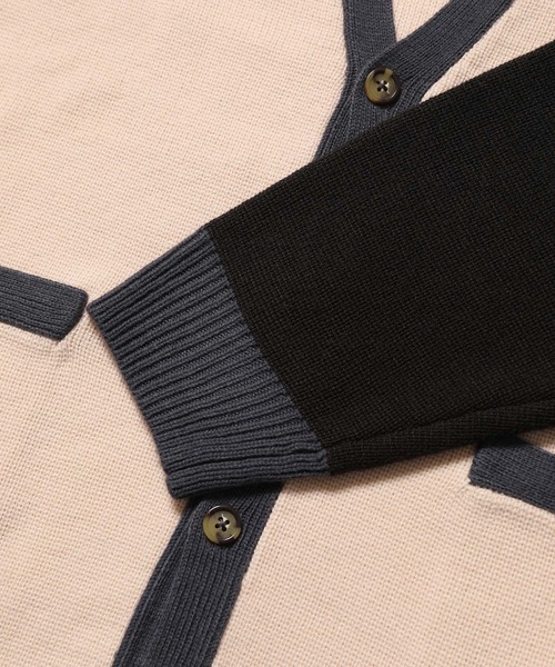ADAM ET ROPE'(アダムエロペ)の「【LOGAN/ローガン別注】Color Block Cardigan(カーディガン/ボレロ・メンズ・オレンジ系その他3/ベージュ・L/M)」の17枚目の写真