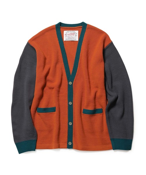 ADAM ET ROPE'(アダムエロペ)の「【LOGAN/ローガン別注】Color Block Cardigan(カーディガン/ボレロ・メンズ・オレンジ系その他3/ベージュ・L/M)」の9枚目の写真