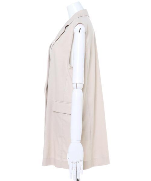 MLI'A（エムリア）の「麻ノースリ／ジレ（テーラードジャケット・レディース・ブラック/ブラウン/ライトベージュ・M）」の5枚目の写真