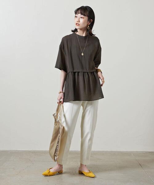 UNITED ARROWS（ユナイテッドアローズ）の「UBC C/N/PU スリム パンツ（その他パンツ・レディース・ホワイト/オフホワイト/ブラック/ケリー・36/34/38/40）」の11枚目の写真