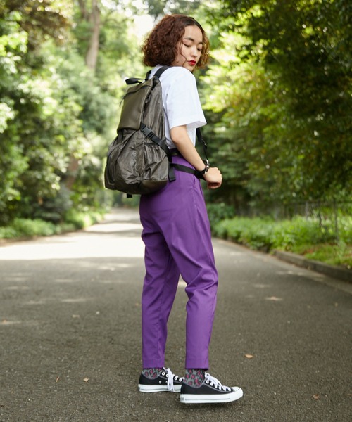 BURLAP OUTFITTER(バーラップアウトフィッター)の「BURLAP OUTFITTER(バーラップアウトフィッター)×ear ペイズリー柄レザーフラップリュック(バックパック/リュック・レディース・ブラック×カーキ・FREE)」の5枚目の写真