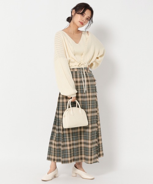 mysty woman（ミスティウーマン）の「タータンチェックラップスカート 216828（スカート・レディース・ブラック/ベージュ/アイボリー・FREE）」の18枚目の写真