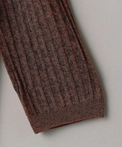 BEAUTY&YOUTH UNITED ARROWS（ビューティーアンドユースユナイテッドアローズ）の「BY メランジクルーネック5分袖 ニット -ウォッシャブル-◆（ニット/セーター・レディース・ライトブルー/ブラウン/ケリー・FREE）」の14枚目の写真