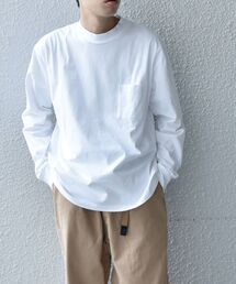 SHIPS any | SHIPS any:《抗菌防臭、制菌・消臭効果》Repur TRUE COTTON モックネック 長袖 Tシャツ(Tシャツ/カットソー)